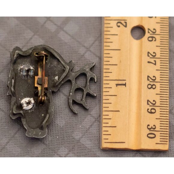 Vintage Reindeer Brooch and Earrings - G25 - Picture 3 of 3